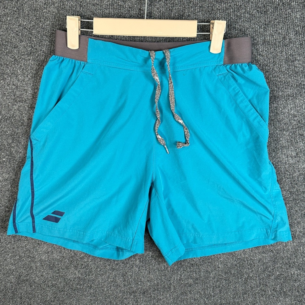 Babolat Men's Tennis Shorts Blue Turquoise Athletic Performance Size Medium 6"